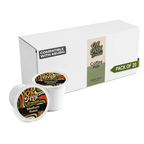 Image of OH HEY BRANDS Medium roast coffee k cups -20 Eco-Friendly k cups coffee pods - Single Origin Colombia - Chocolatey & Smooth flavored coffee pods - Suitable for all brewers