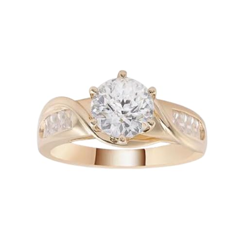 Bague de mariage moissanite ronde or 14k pour sublimer votre style au quotidien
