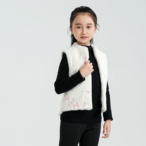 Chinese New Year autumn and winter stand collar vest for girls printed fashionable jacket2