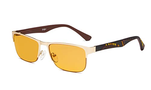 Eyekepper Computer Glasses with Half-Rim Frame Orange Tinted Lens Gold