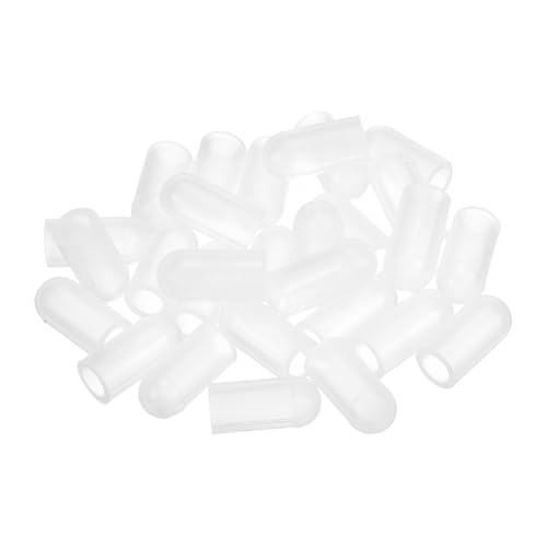 Image of uxcell 28Pcs Silicone End Caps, 5.5mm(7 /32 inch) ID 13mm(1 /2 inch) Height Round Rubber Elastic Screw Thread Protectors Soft Flexible Screw Bolt Covers Caps for Metal Tube Rod Bolt, Clear