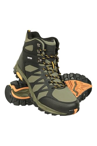 Image of Mountain Warehouse Trekker II Mens Waterproof Softshell Boots - Phylon Midsole Shoes, Mesh Lined, Rubber Outsole Footwear - For Spring Summer, Travelling, Hiking Khaki Adult Shoe Size 11