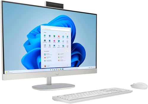 Image of HP 27 All-in-One Desktop Computer, 27 inch FHD Touchscreen, Intel Ultra 7-155U(12-core), 64 GB DDR5, 4 TB SSD, Adjustable Angle, WiFi 6, Bluetooth 5.3, Windows 11 Pro, Microsoft Office Pro Lifetime