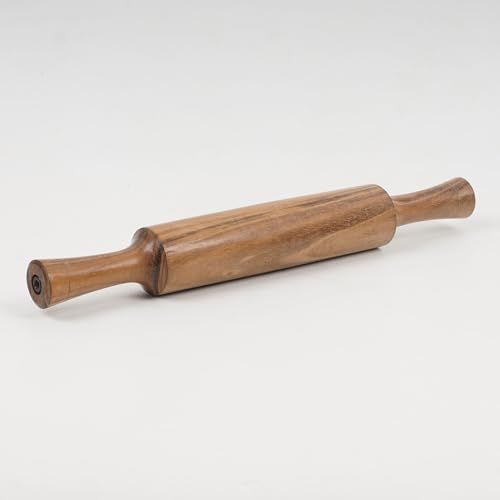 Traditional Wooden Rolling Pin, Solid Wood Construction, Professional Baking Tool for Pastry, Dough and Pizza Making