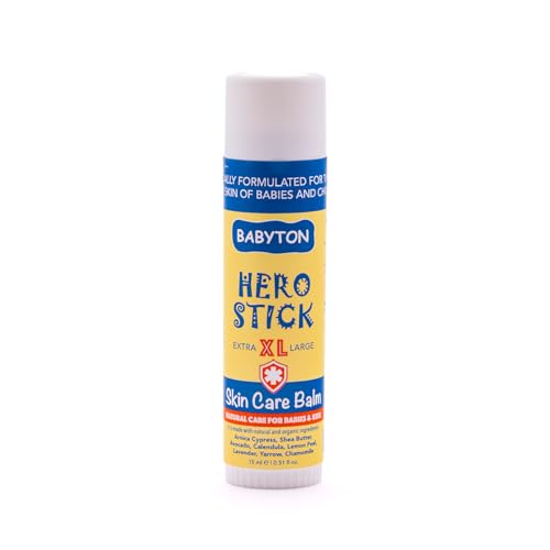 Babyton Hero Stick Skin Care Balm - Bug Bite Itch Relief for Kids, Toddlers,Diaper Bag Must-Have, Natural Soothing Boo Boo Stick Anti Itch Balm for Mosquito Bites for Babies and Children (15, Grams)
