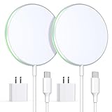 2 Pack Magnetic Wireless Charger 15W Apple Mag-Safe Charger with 20W Adapter for iPhone 15/14/13/12 Pro/Max/Plus/Mini and AirPods 3/2/Pro 2/Pro Wireless Charging Pad with 5ft Cable