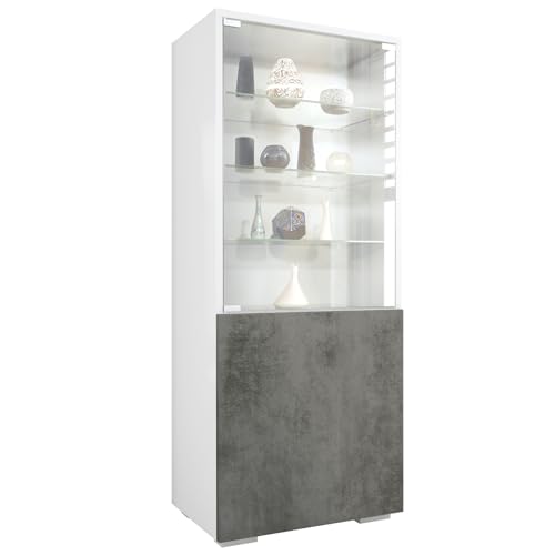 Vladon Vitrine Granada, Armoire Vitrée Made in Germany, avec Porte en Verre et Insert en Verre,...