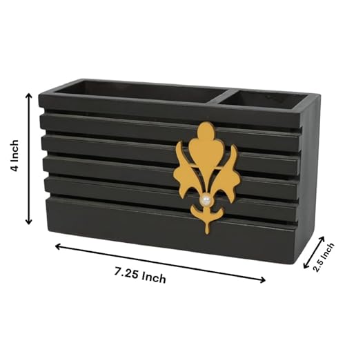 Image of Decorative Embossed Design Pencil and Pen Stand | Desk Organizer for Stationery Storage | Suitable for Office Desk, Study Table, Home and Workspace Use (Design 9)