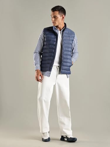 Image of Solid nylon regular fit jacket