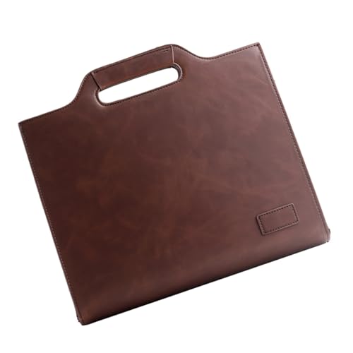 Mallette pour homme en cuir synthétique café au design vintage élégant et soigné