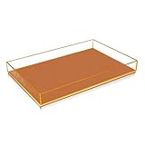 OnDisplay Electric Neon Luxe Clear Acrylic Stackable Cosmetic/Jewelry Tray (Hot Orange)