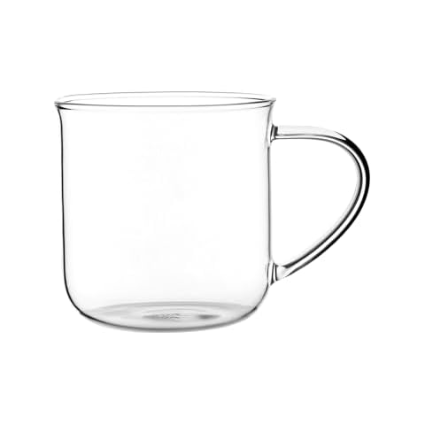 VIVA Minima Eva Glass Tea Cup - 14 oz / 400 ml Clear Coffee Mug Cover