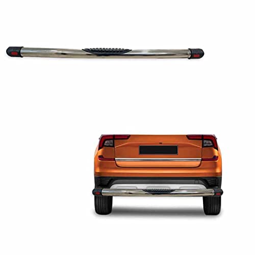 Image of Stainless Steel High Gloss Safety Rear Bumper Protector for Skoda Kushaq