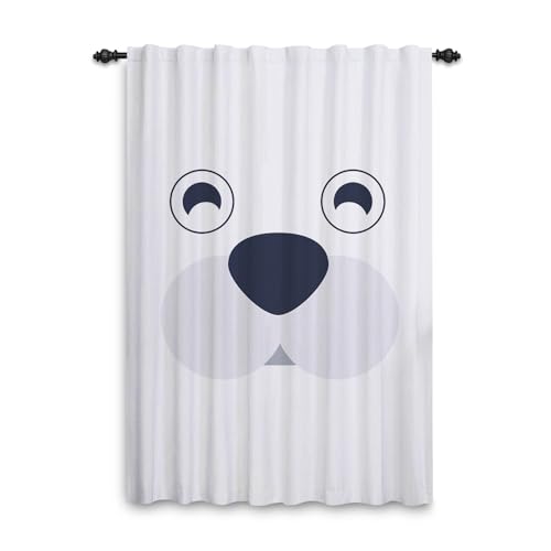 ggaimwf Rideaux à imprimé Animalier Ours Polaire Blanc Rideaux à Motifs Traitements de fenêtres pour Enfants Chambre de garçon Salle de Jeux pour crèche...
