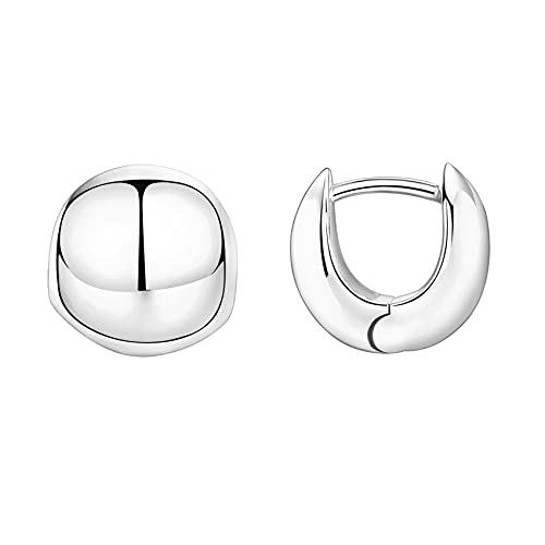 Image of PAVOI 14K Gold Plated Chunky Huggies Earrings for Women - 925 Sterling Silver Posts Small Gold Huggie Hoop Earrings - Ultra Thick Hoops Trendy Jewelry