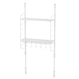 HEIAN SHINDO キッチンつっぱりラック トレイ・ハンガーセットM マットホワイト 高さ70~105cm 幅39.5cm SPL-2WH 平安伸銅工業