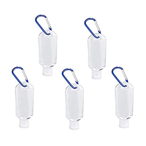 Preisvergleich Produktbild 50ml Leere Reiseflaschen Set, Auslaufsichere Nachfüllbare Flasche tragbare leere Kunststoff-Flaschen mit Schlüsselring für Kosmetik Lotion Reisen