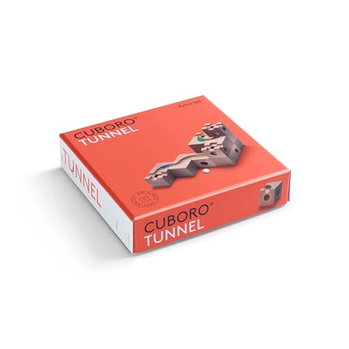 Cuboro Tunnel - Extra Set for Marble Runs with Tunnels & 5 Marbles - Beech Wood - Ages 4+