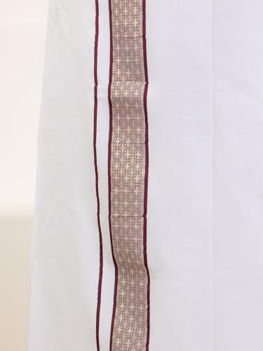 Image of RAMRAJ COTTON Men Premium Cotton Full Sleeves Shirt and Fancy Border Dhoti Set Luxe Set