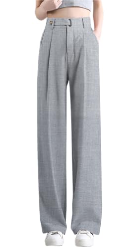 Betusline Women's Wide Leg Pants Business Casual Straight Office ...