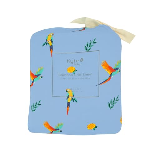 Image of Kyte Baby Soft Crib Sheet - Standard Fitted Crib Sheet Made with Rayon from Bamboo, Ultra-Gentle and Breathable (Macaw)