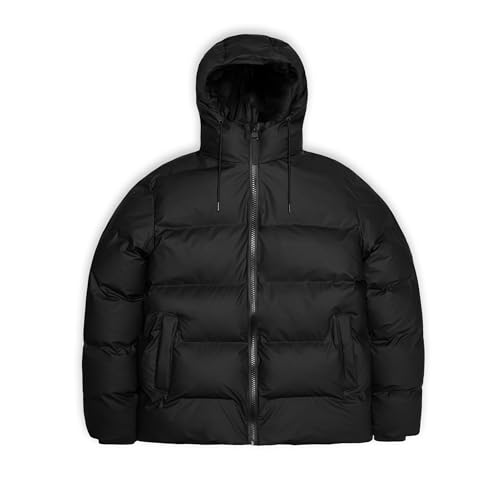 RAINS Alta Puffer Jacket - Waterproof Winter Coat, Insulated Hood, Lightweight, Fleece Pockets, Warm for Cold Weather