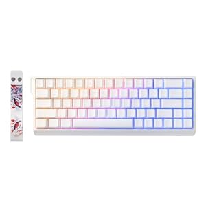 YUNZII MAD68 HE Gaming-Tastatur, 60% Layout, Magnetische Hall-Effekt-Schalter, PBT-Tastenkappen, RGB, Hot-Swappable, 8K Hz (Weiß, Magnetische Amber Pro) (White, Magnetic Amber Pro Switch)
