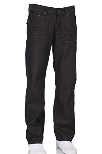 Men Straight Coated Jeans in Charcoal Grey