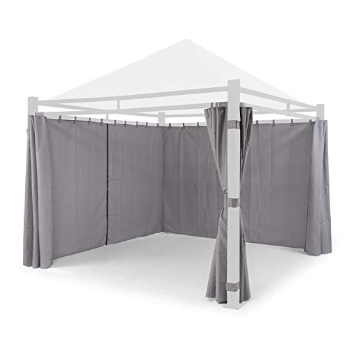 blumfeldt Pantheon Illumina Carpa Paredes Laterales - Lote de Accesorios: 4 Paredes Laterales, Protegido del Viento y de miradas, Poliéster de 180 g/m², Hidrófugo, Correderas, Cierre, Gris