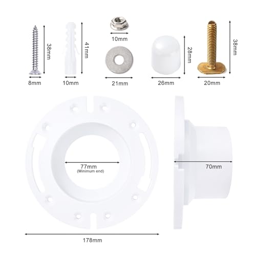 Image of 3 Inch Socket RV Toilet Flange & RV Toilet Seal Kit, Fit for RV 300 /310 /320 RV Toilets, RV Toilet 3-in-1 Kit Replaces 385345892 Flange & 385311652 & 385311658 RV Toilet Seal