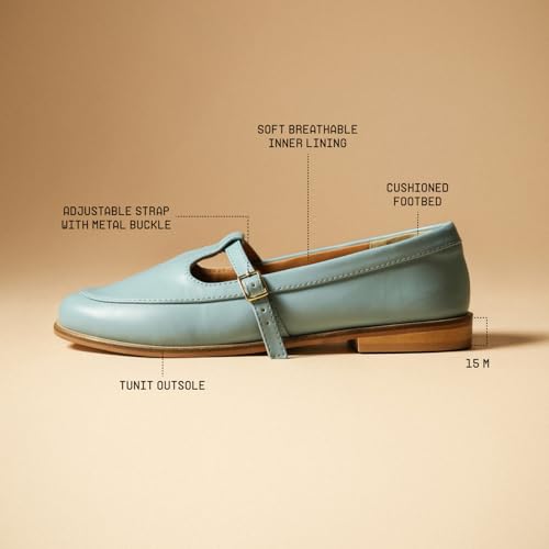 Image of Theater Sprout Mary Jane Flats for Women | Round Toe | Adjustable Strap | Minimal Everyday Comfort Shoes