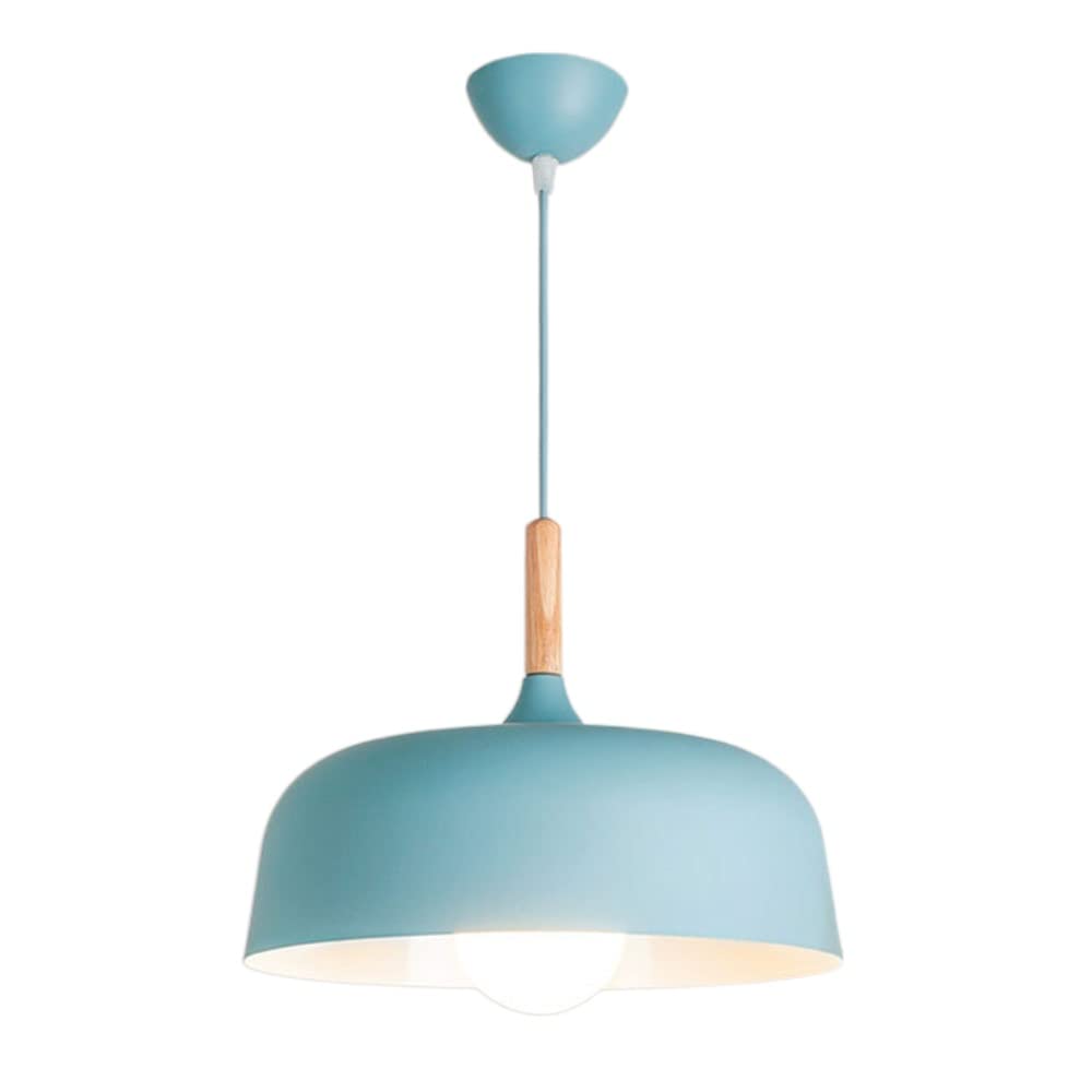 LYMSXAZOU Modern Minimalist Pendant Light Creative Personality Wooden Single-Head Chandelier Trendy Macaron Lighting Fixture for Home Decor Stylish Hanging Lamp.