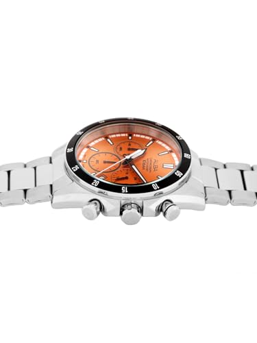 ALBA Stainless Steel Analog Orange Dial Men Watch-At3J21X1, Silver Band - Image 4