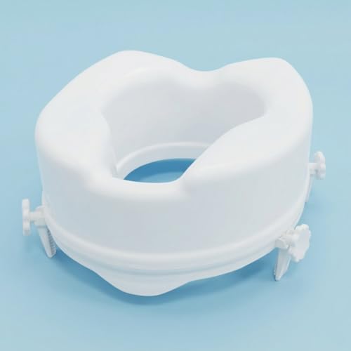 Image of Veayva Commode Raiser 4 Inch with 4 Clips - Raised Toilet Seat for Adults, Seniors & Patients | Toilet Height Raiser for Western Commode | Portable Toilet Seat Extension for Elderly & Disabled