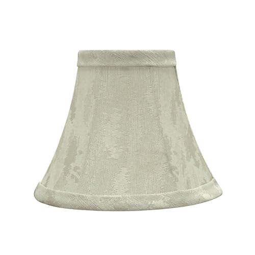 Image of Aspen Creative 30010, Bell Clip-On Chandelier Lamp Shade, Butter Creme, 3 inch Top x 6 inch Bottom x 5 inch Slant Height, Set of 1