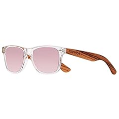Clear & Zebra Wood | Polarized Mirrored Pink