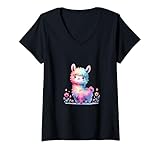Photo Gallery donna carino llama mamma per gli amanti del lama arte colorata llama lovers maglietta con collo a v Photo Gallery donna carino llama mamma per gli amanti del lama arte colorata llama lovers maglietta con collo a v