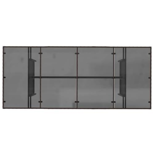 Mesa de jardín de poliratán marrón resistente terraza y balcón 8