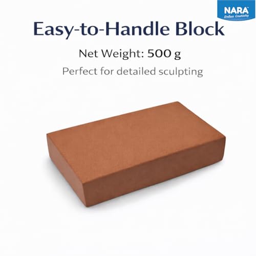 Image of NARA Hard & Strong Air Dry Clay 500g, Teracotta, Fast Drying Clay for Modelling, Coating, Sculpting & Craft Projects, No Oven or Kiln Needed