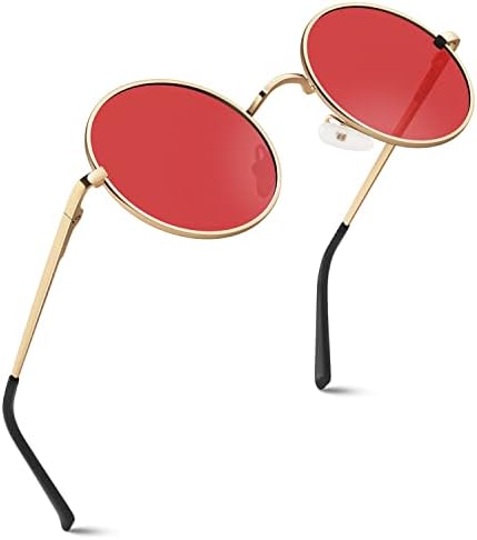 GQUEEN Retro Round Circle Polarised Sunglasses Mens Womens UV400 Protection,MEZ1
