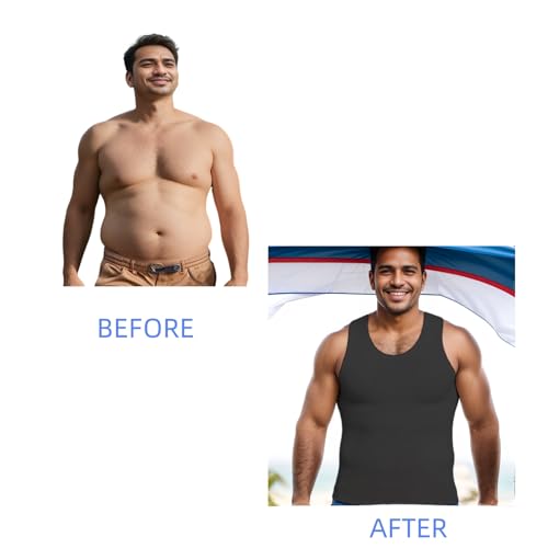 Mens Slimming Body Shaper Shirt, Gynecomastia Compression Tank Top, Shapewear Tummy Control Undershirt2