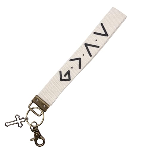 Image of Make Heaven Crowded Christian Keychain Cotton Wristlet Keychain Bronze Key Fob Soft Car Keychain Wristlet