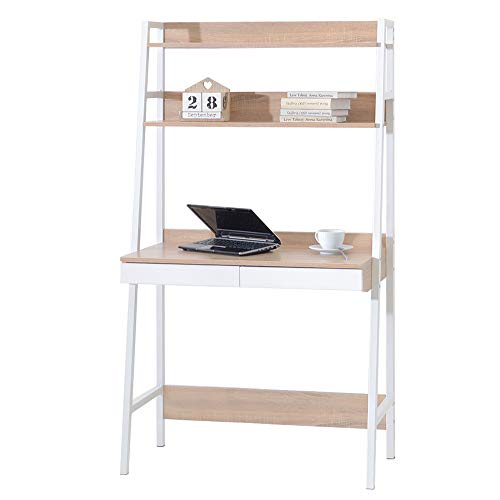 SELSEY BERG - Designer Ladder Desk/Modern Home Office Desk/Children Desk/White Oak