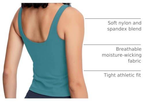 Image of POSHDIVAH Longline Sports Bra Workout Tank Tops | Padded, Removable Pads, Built in bra, Wirefree, Buttery Smooth, Soft, Fitness, Running, Yoga, Wide Straps, U-back