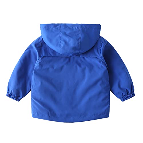 Image of Volunboy Toddler Boys Windbreaker Casual Outerwear Kids Lightweight Zip Hooded Jacket Baby Cute Dust Coat