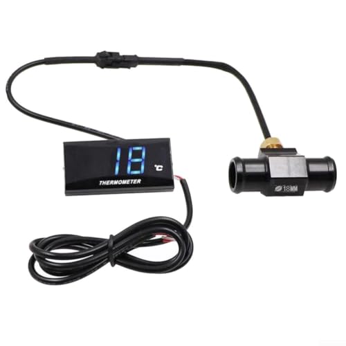 Medidor de agua digital para motocicleta, kit de sensor de termómetro LCD de 12 V con pantalla de alta resolución, temperatura del refrigerante del motor para autos de carreras y scooters