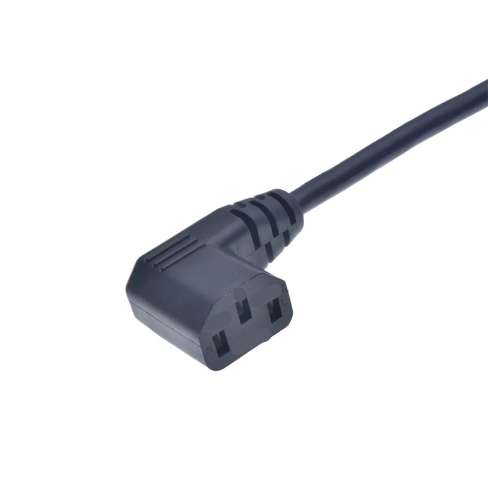 Hongpan Przedłużacz IEC320 C14 do C13, C14 z otworami do śrub kątowych i C13 lewy kąt krótki, długość 30 cm/60 cm