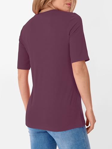 Image of ANRABESS Womens Half Sleeve Tops Crewneck Shirts Basic Fit Work Tee