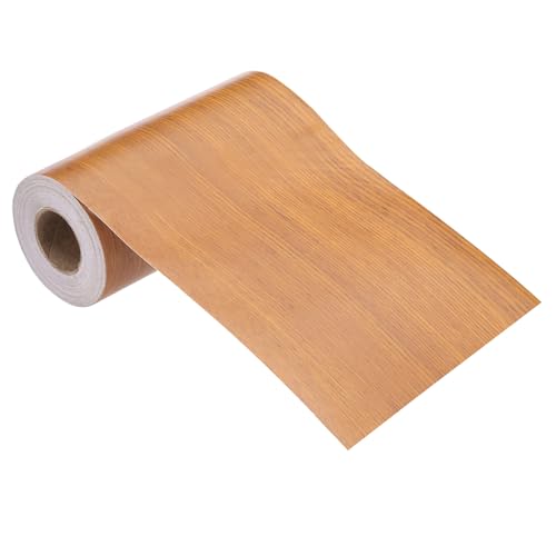 Image of MECCANIXITY Wood Grain Repair Tape, 5 Inch x 33 Feet Self Adhesive Wood Grain Tape Multi-Purpose Wallpaper Border Trim for Furniture Floors Windows Doors Tables Home DIY Projects, Honey Maple