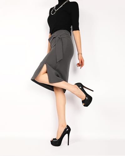 YODEKS Women's Peep Toe Platform Stiletto High Heel Pumps Thin Heel Dance Party Dress Shoes Patent Black 6.5 M US Size4